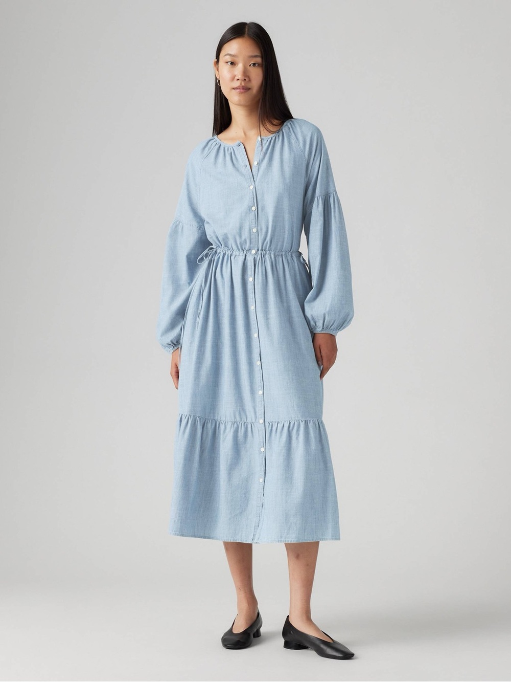 Levi’s Jolene Maxi Dress M Long Sleeve NWT